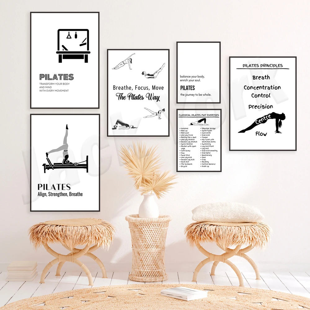 Pilates-Posen, Pilates-Prinzip – Health Wellness Poster Bewertung und Preis