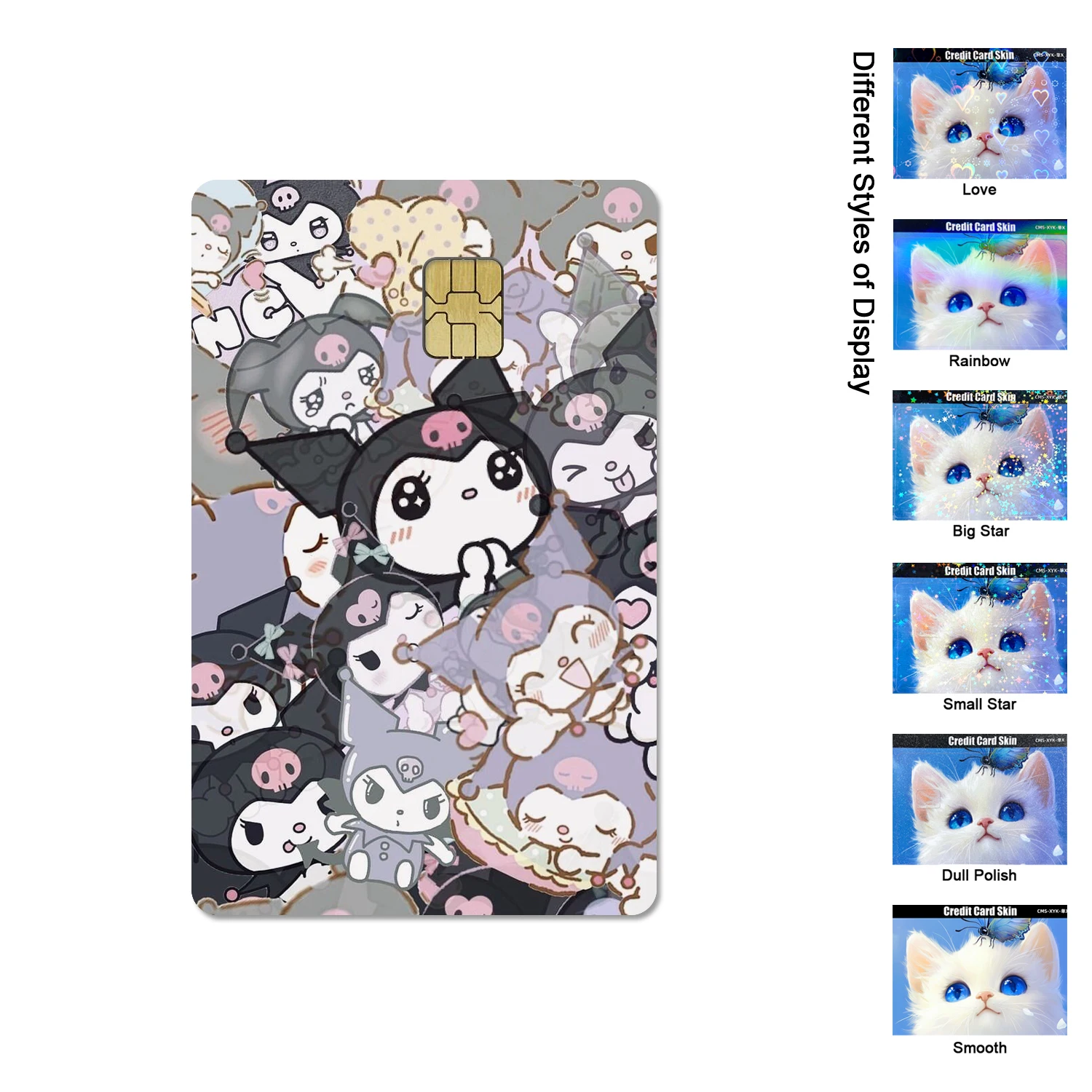 Sanrio Cartoon Animation Kawaii Kuromi 2.5D HD Matte PVC Aufkleber Film Band Haut für Kreditkarte Debitkarte Wasserdicht Sticke