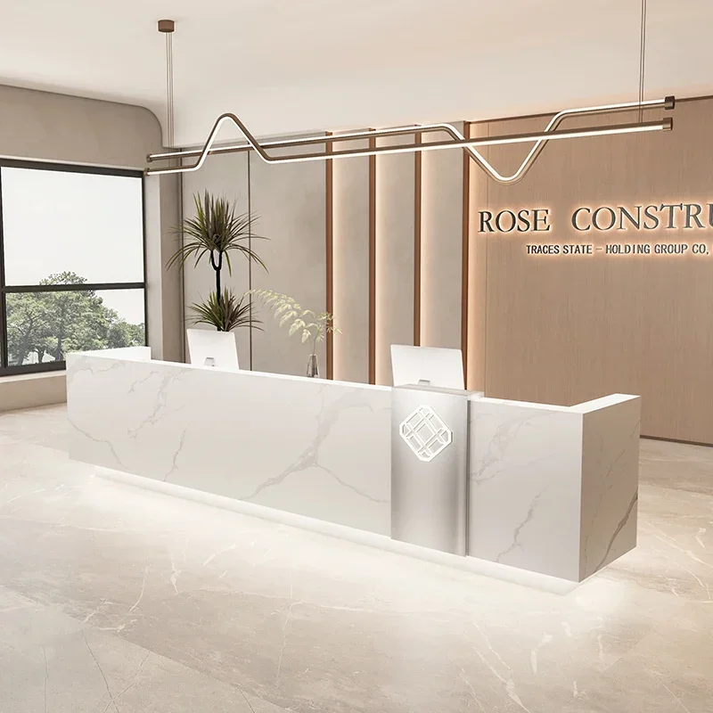 Receptionist Front Desk Salon Reception Beauty Entrances Tables Spa Furniture Storage Modern Office Companies Restaurant Luxury