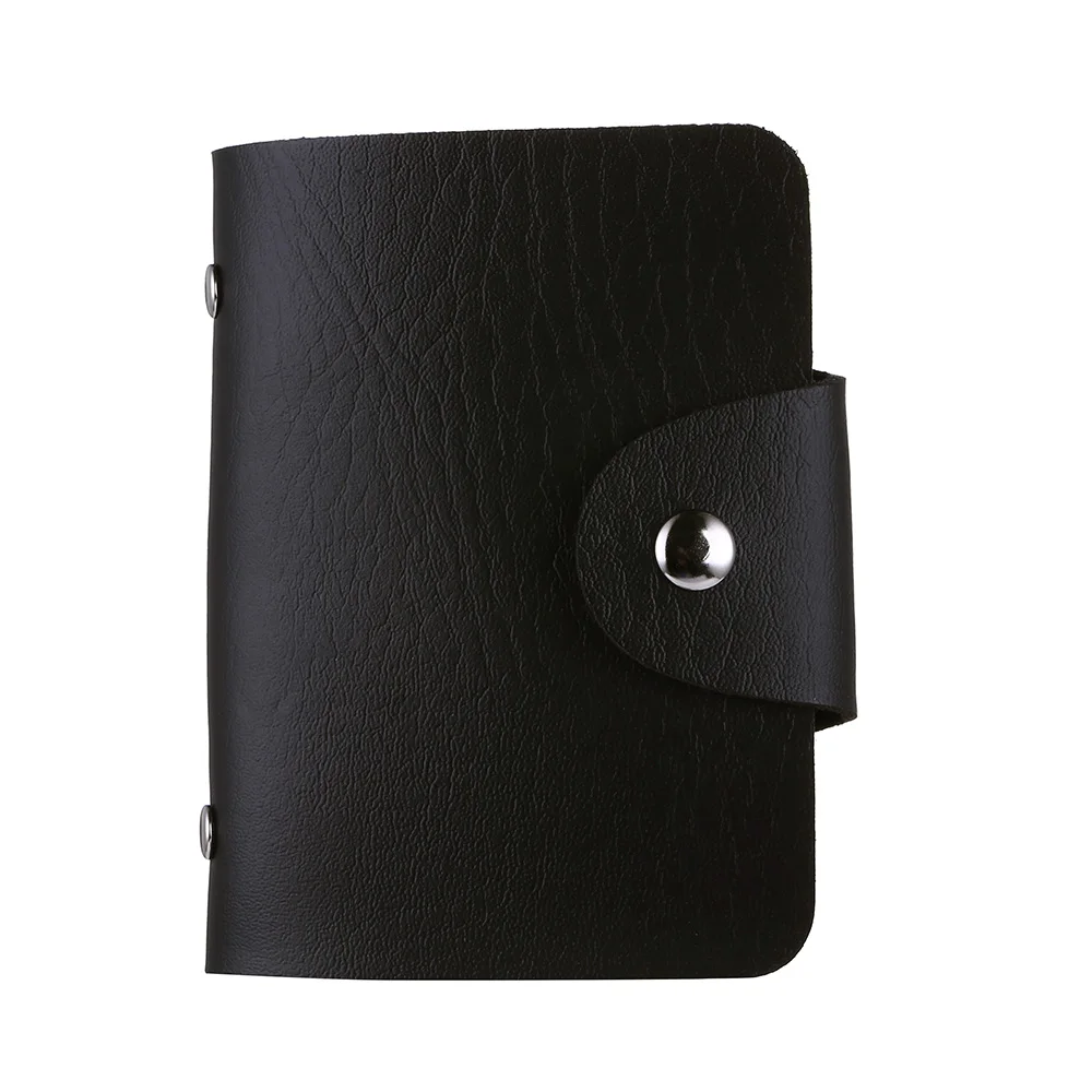 Business Card Holder Anti-theft ID Credit Card Holder Fashion 24Cards Slots Leather Pocket Case Coin Purse Wallet Card Organizer view 2