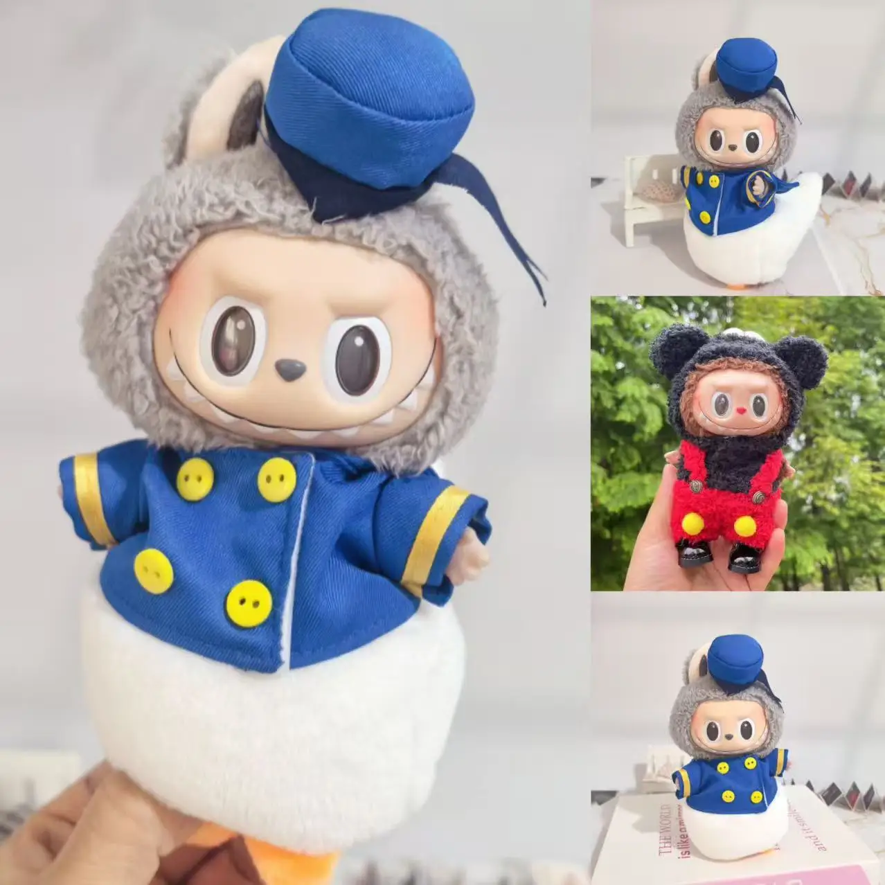 

Кукольная одежда для Labubu 17 см, наряд Монстров Лабубу, аксессуары, одежда, детский подарок «сделай сам», костюм с Микки Маусом Дональдом Даком, обувь