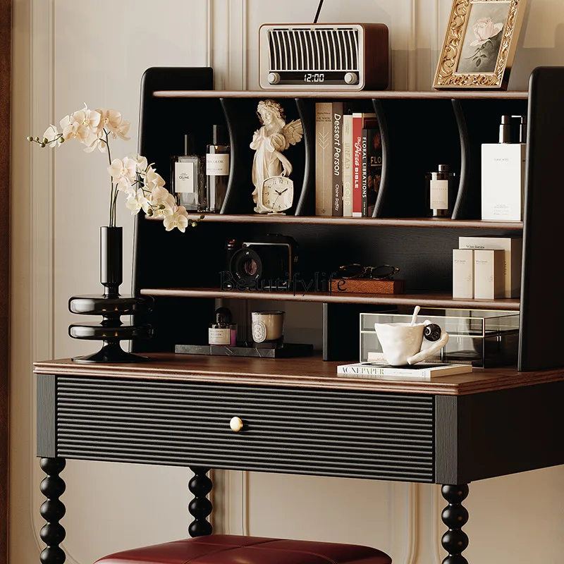 طاولة مكياج عتيقة من الخشب الصلب بتصميم كلاسيكي أمريكي #3