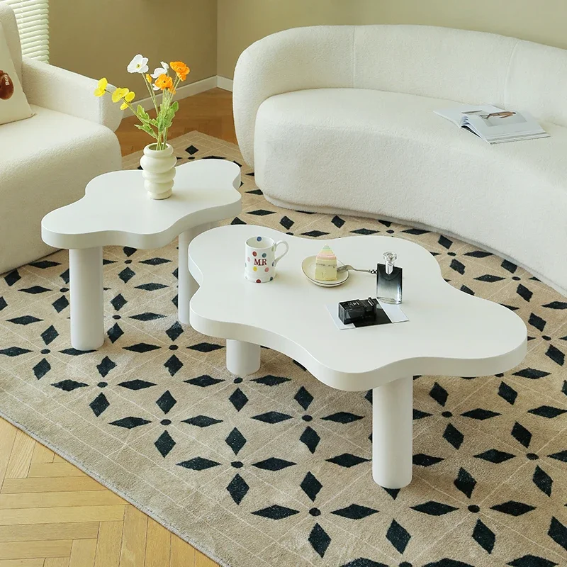 

Aesthetic Unique Coffee Table White Nordic Minimalist Cute Side Table Design Living Room Neubles De Salon Bedroom Furniture