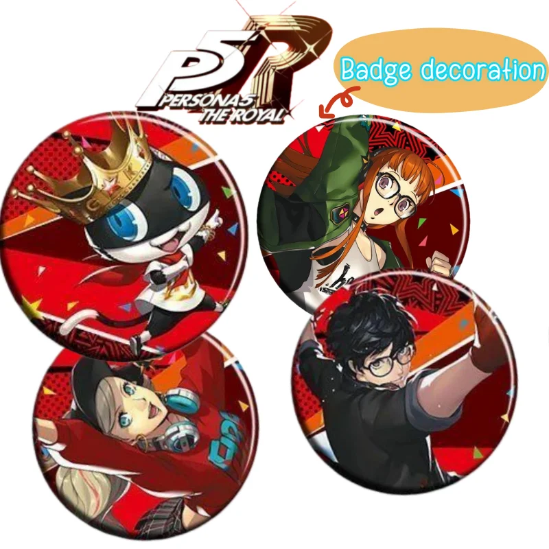 

Persona 5Makoto Niijima Futaba Sakura Ren Amamiya Высокое цветовое значение анимация студенческая одежда значок декоративная жесть значок