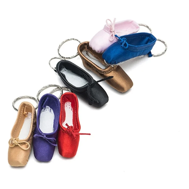 Silk keychain Mini Ballet Shoe Keyrings Pointe Shoe Keychain Ornaments