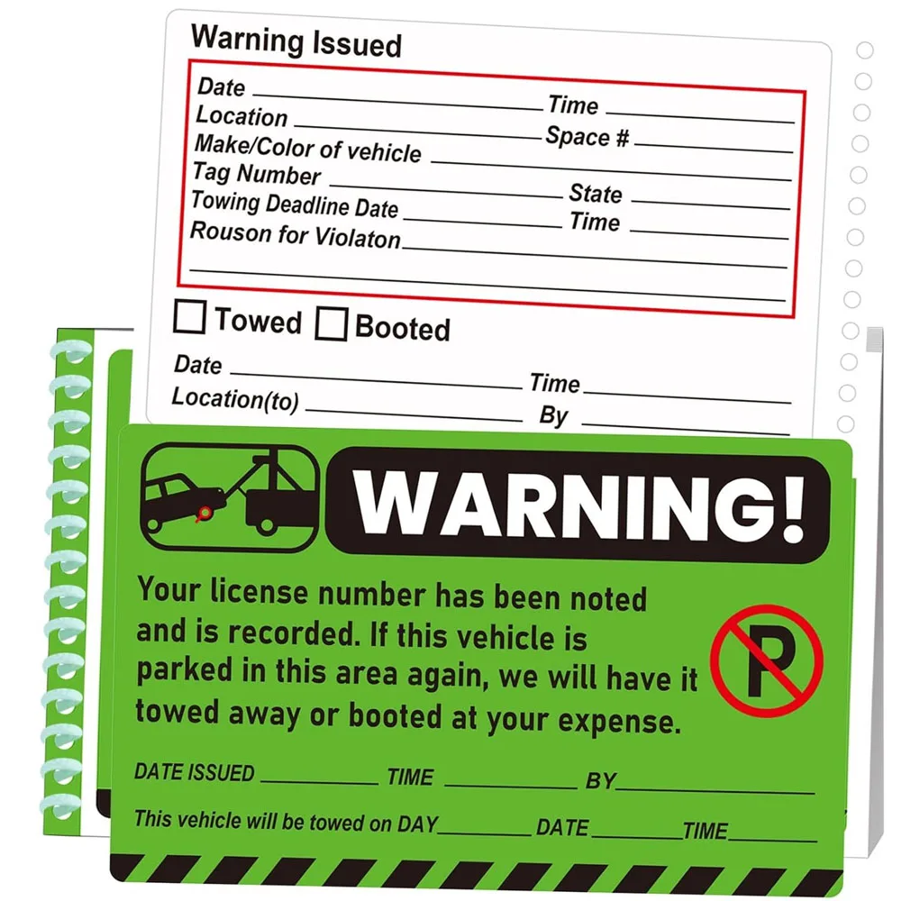 Notice Parking Violation Sticker Tow Warning You are Illegally Parked Multi Reasons Stickers 5x8inch 50 No Parking Stickers