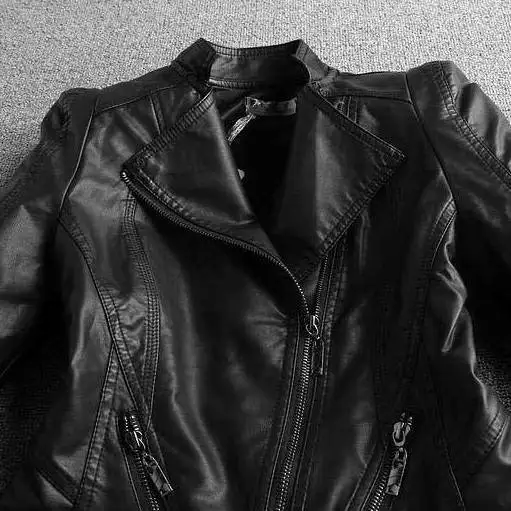 Chaqueta de cuero Ropa de mujer Abrigo corto Beige Primavera Otoño Camiseta nueva