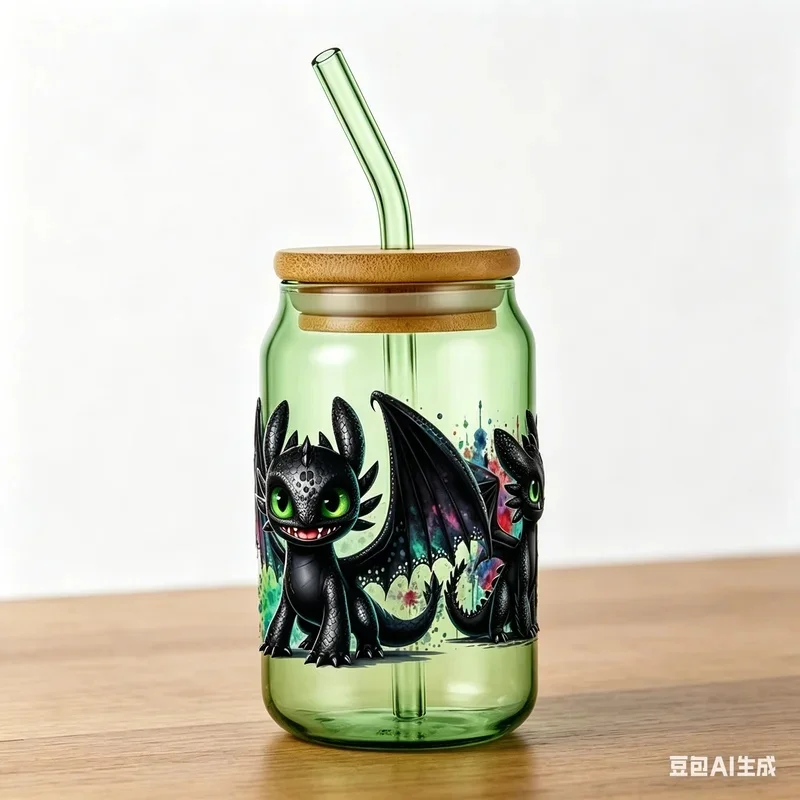 Mystic Dragon pattern UV DTF Cup Wraps 16oz Easy Peel Waterproof Stickers For Libbey Glasses cup wrap home decoration