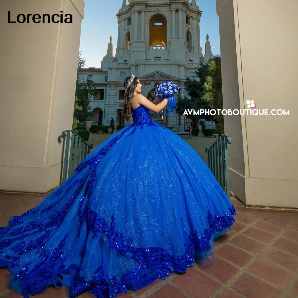 

Customized Princess Royal Blue Quinceanera Dress Ball Gown Shiny Applique Beading Sweet 16 Vestidos De 15 Años Customized YD36
