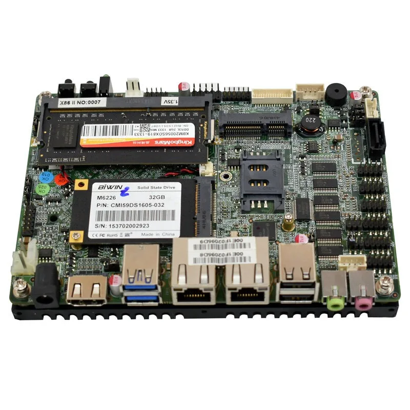 K-B68TK Mini Motherboard Kit N2807 Dual Gigabit LAN With RAM SSD Silent 12V Industrial Embedded Board