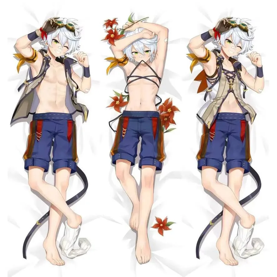 

Impact Dakimakura Genshin Bennett Anime Cosplay Body Pillow Case Cover Custom 2 Side Print Throw Soft Otaku Gift