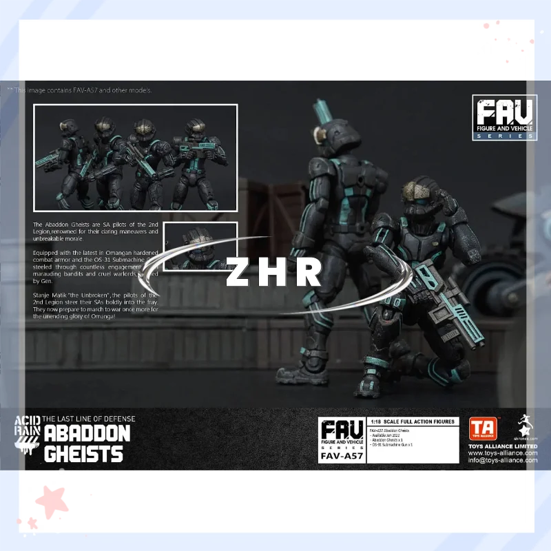 متوفر في المخزون حمض حرب المطر FAV-A57 Abaddon Ghists المنقولة الجندي نموذج عمل الشكل لعبة جمع هدية #5