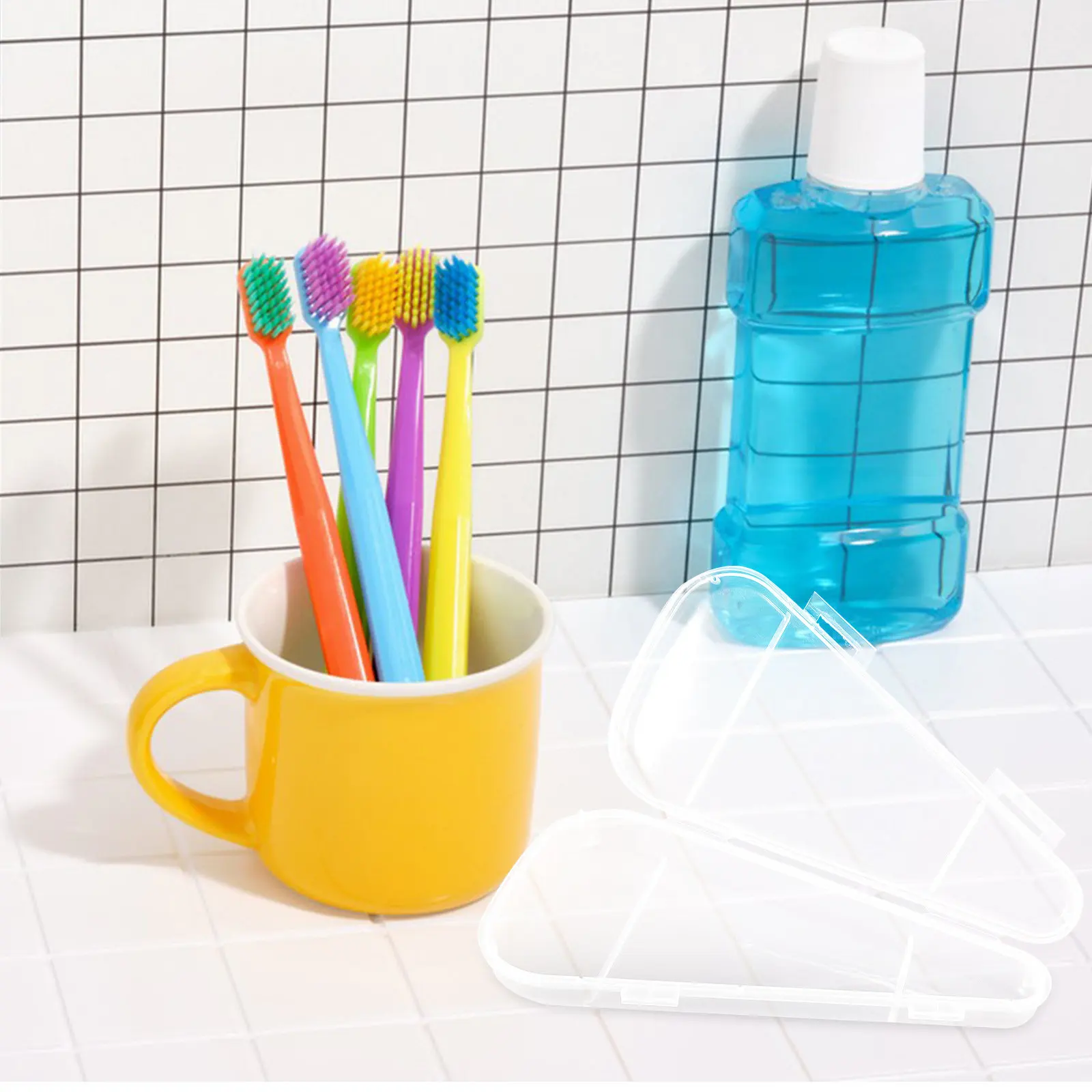 Caja de almacenamiento transparente de PP para cepillos de dientes, estuche de viaje, pasta de dientes, contenedor portátil para guardar recuerdos de dientes de bebé, 5 uds.