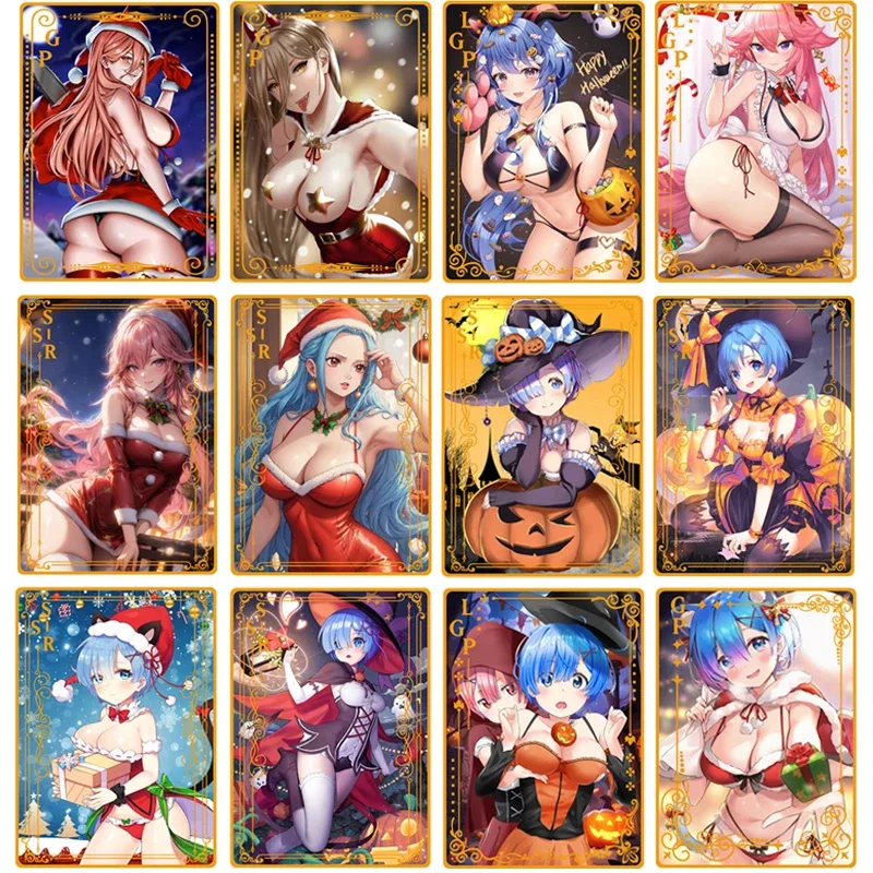 Goddess Story Metal Card All Anime Sexy Swimwear Girl Collection Card Remm Hatsune Miku Nezuko Christmas and Halloween gifts