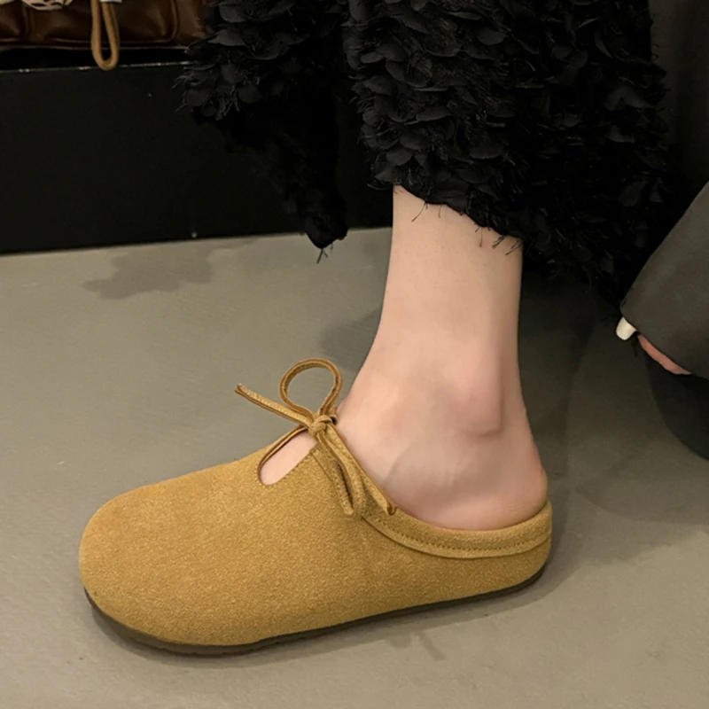 النساء النعال الشقق Slingback البغال أحذية الخريف فساتين راقية امرأة عادية الشرائح أحذية نسائية 2025 الاتجاه الجديد الإناث Zapatos #5