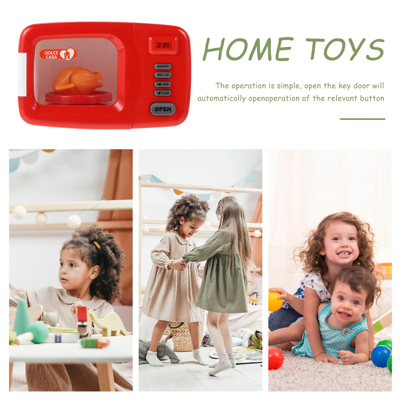 1Pcs Creative Mini Microwave Oven Simulation Educational Plaything Kids Role Play Home Appliance Gift Without