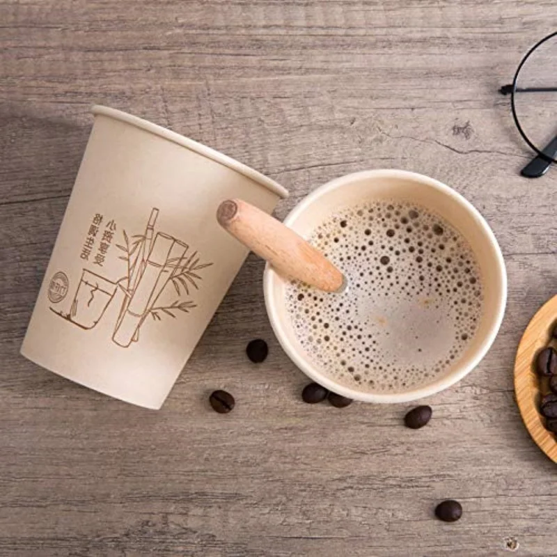 

Утолщенный бумажный стаканчик из волокна, одноразовый Бумажный стаканчик, стаканчик из натурального бамбукового волокна, офисный пищевой стаканчик для воды