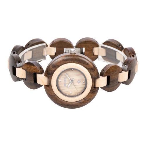 Imagen 2 del producto Relojes de madera natural para mujer, reloj de pulsera deportivo único de madera de cuarzo hecho a mano para mujer