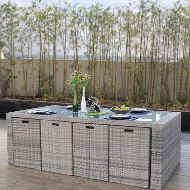 屋外パティオラタン家具セット ヴィラ中庭バルコニーレジャーラタン家具セット 屋外収納家具セット