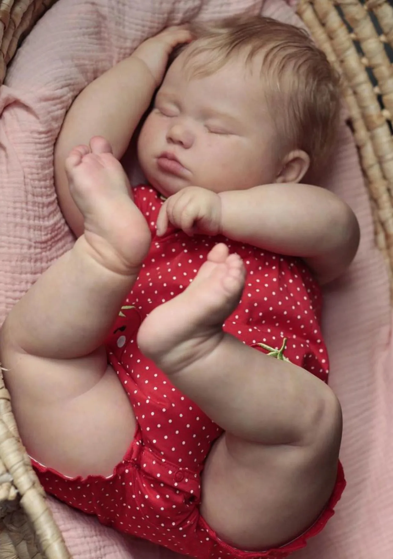 

Reborn Sleeping Baby 3D Skin Soft Silicone 60 CM Fat Doll Toy For Girl With Vascular Vein Cloth Body Like Real Art Bebe