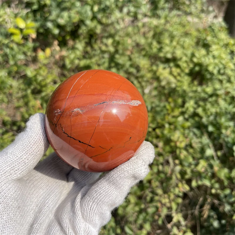 8cm Natural Crystal Red Jasper Sphere Amethyst Ball For Decoration