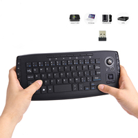 Mini Ergonomic Keyboard Trackball Air Mouse 1200dpi Function TV 2.4G Wireless Keyboard with trackball for Lapotp PC TV