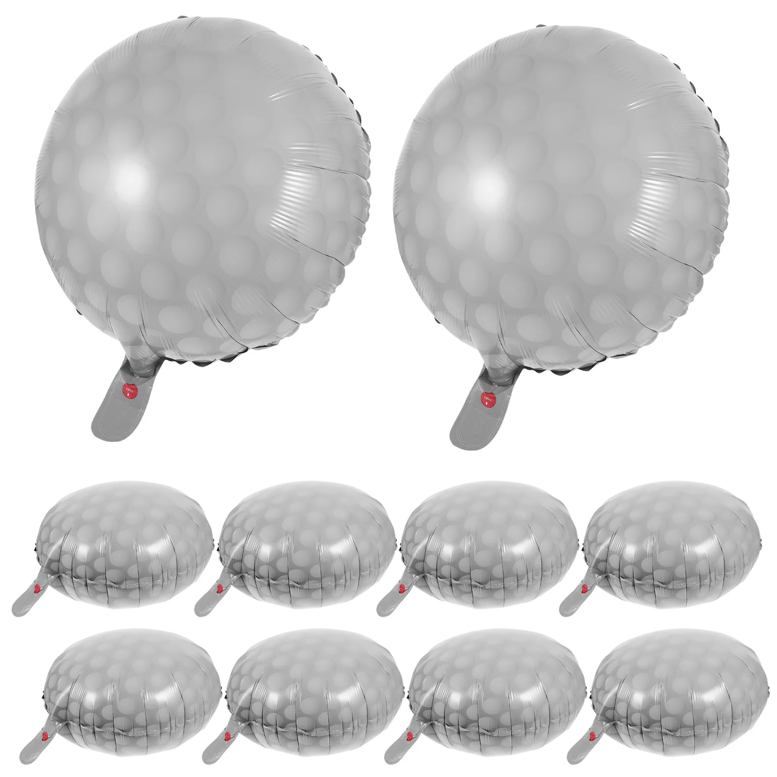 10개 골프공 모양 호일 풍선 알루미늄 필름 생일 파티 장식 풍선 세트 골프 테마 파티 용품 사진 소품