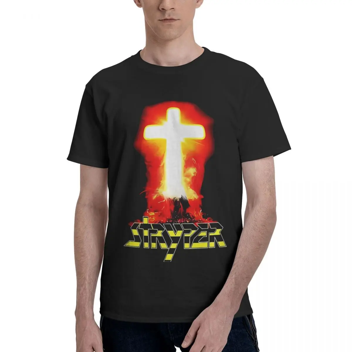 

Страйпер с логотипом Christian Rock Band, 100% хлопок, повседневная дышащая удобная мужская верхняя мужская одежда, брендовая забавная рубашка