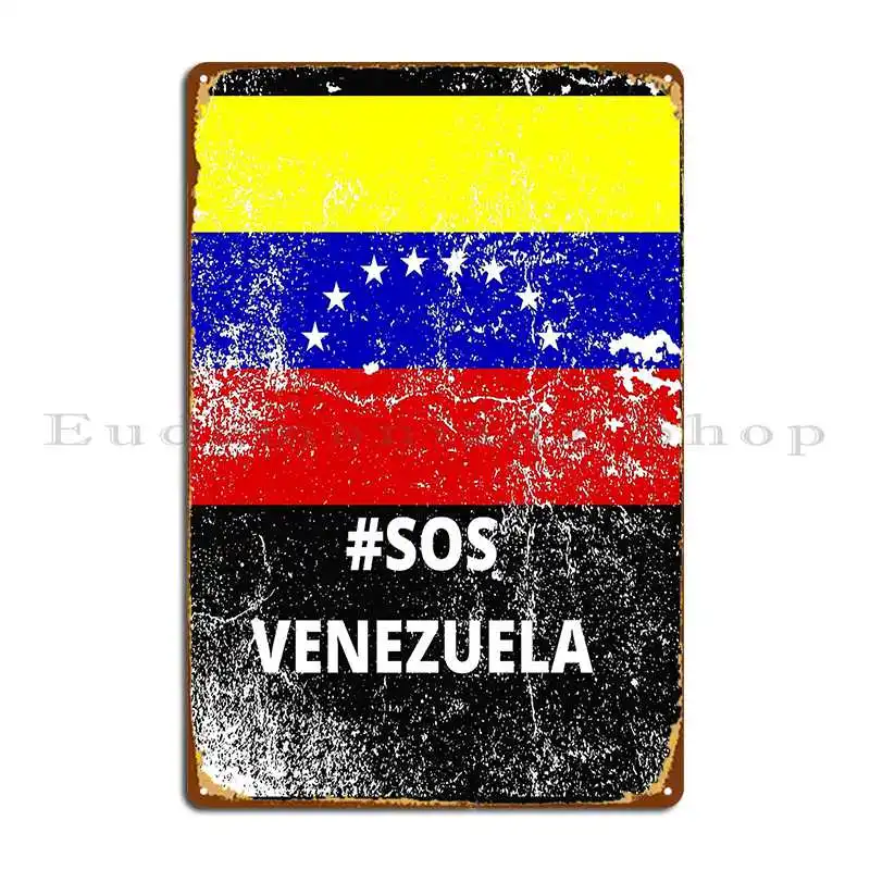 Sos Venezuela Bandera Venezolana Metal Plaque Poster Design Mural Kitchen Cave Wall Decor Tin Sign Poster