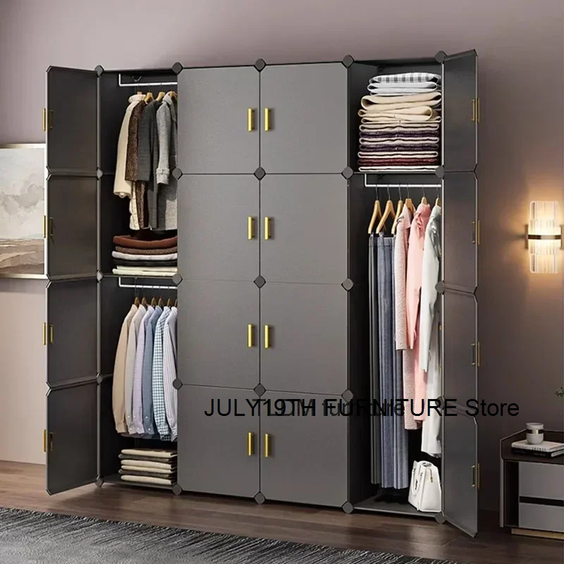 Partitions Nordic Wardrobe Modern Minimalist Clothing Storage Wardrobe Saves Space Bedroom Plastic Guarda Roupa Salon Furniture