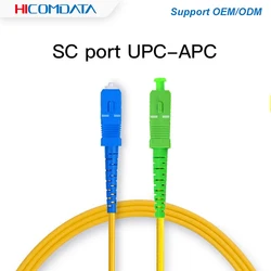 Cabo de remendo de fibra óptica monomodo, SC APC-UPC, SM, 2,0mm, 9, 125um, FTTH, Patch Cord, Jumper óptico, 3m, 10m, 30m, 10pcs