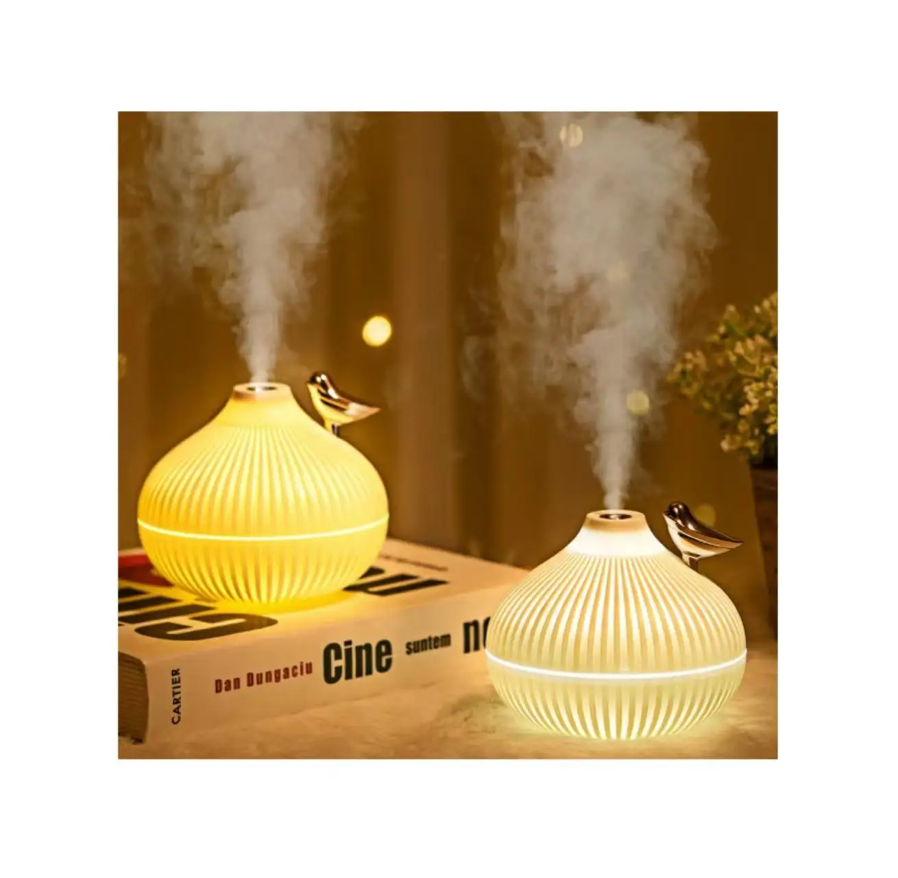 Wholesale Guangzhou Room Cool Mist Air Humidifier Warm LED Light Bedroom Desktop Mini Unique Lamp Air Humidifier