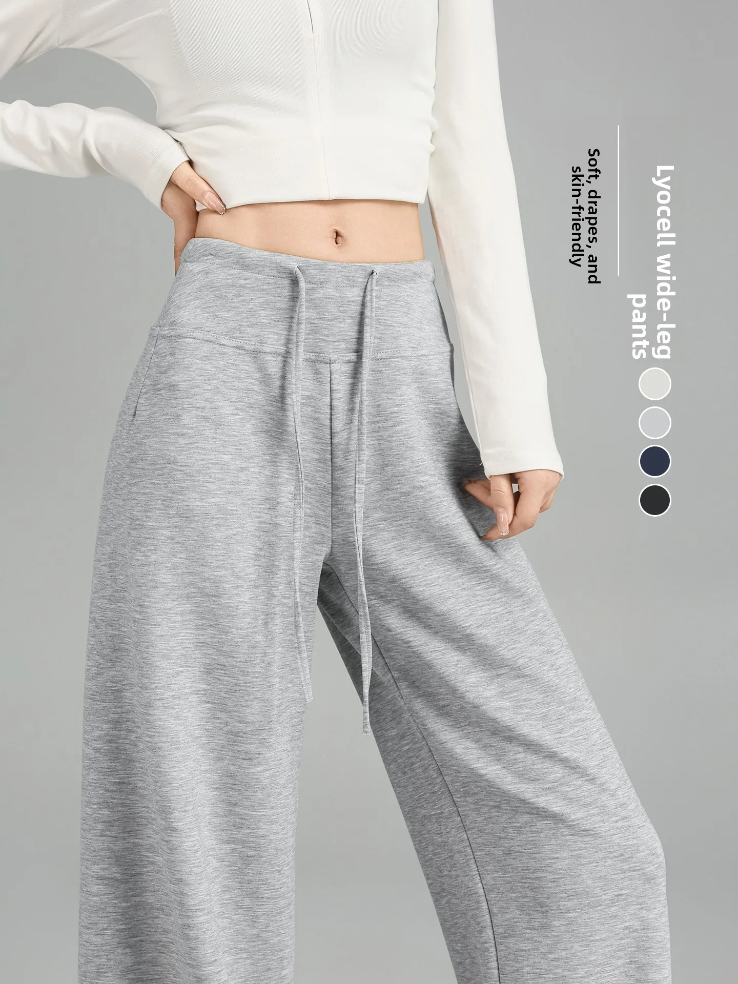 

Женские брюки Lacele Tianli прямого кроя с широкими штанинами, весенне-осенние, для йоги, спорта, повседневные, с высокой талией, удобные, мягкие