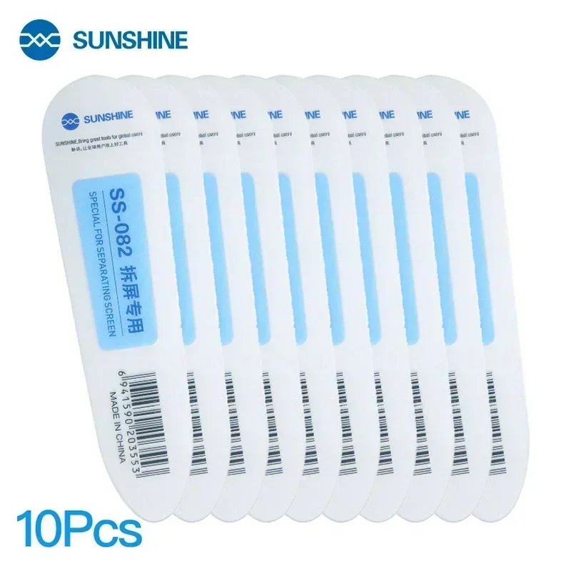 10Pcs SUNSHINE SS-082 Curved Screen Disassembly Card Folding Resistant For LCD Screen/Back Cover /Middle Frame Glue Removal Tool