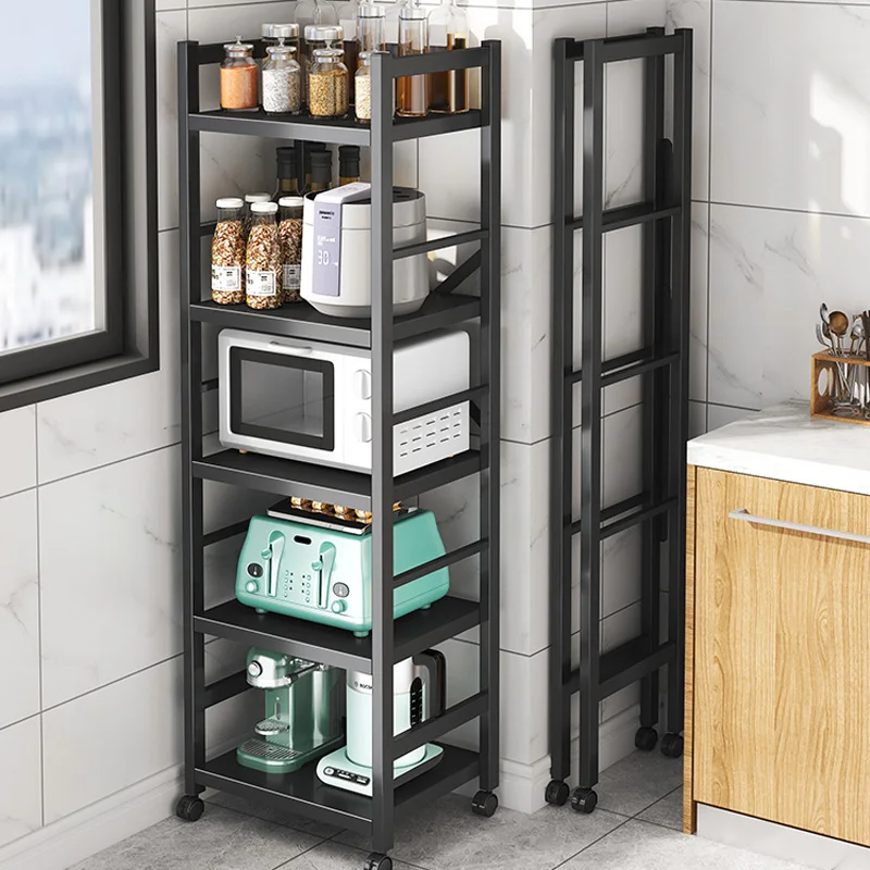 Kitchen Sandwich Floor Multi-layer Household Multi-functional Microwave Oven Pot Storage Shelf Tableware Rack Items Racks