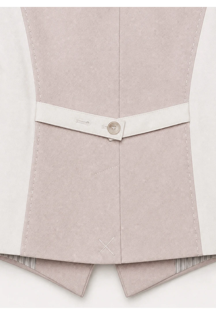 K2548W Damen Ärmellose Weste aus Wollmischung mit V-Ausschnitt und Knopfleiste, tailliert, für Büro, als Layering-Oberteil – Detail 23