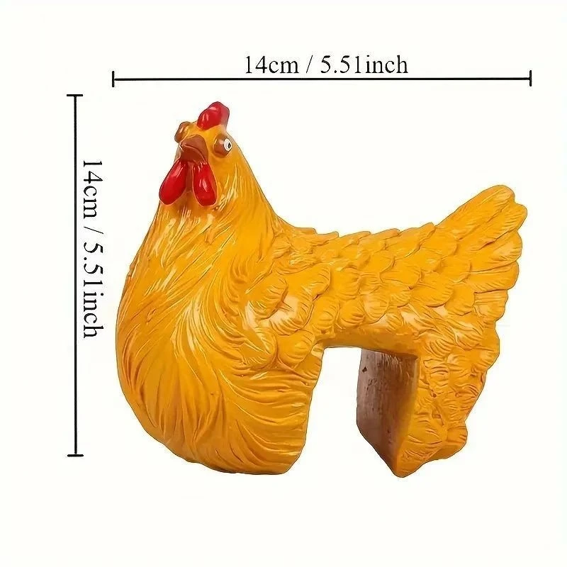 Resin Hen Crevice Clip Figurine With Ladder Slot Sculpture For Garden Table Patio Yard Decor For Home Cute Whimsical Easter Gift
