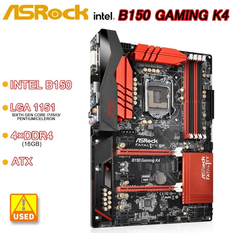 RoRuSLGA 1151 Motherboard ASRock B150 GAMING K4 Motherboard 1151 DDR4 Intel B150 USB 3.1 ATX For Core I5-7400 Cpus