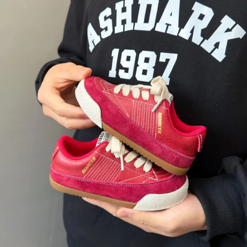 

2026 Autumn New Student Candy Color Versatile PU Leather Children's Board Shoes Boys Girls Casual Sports Running Shoes 26-37
