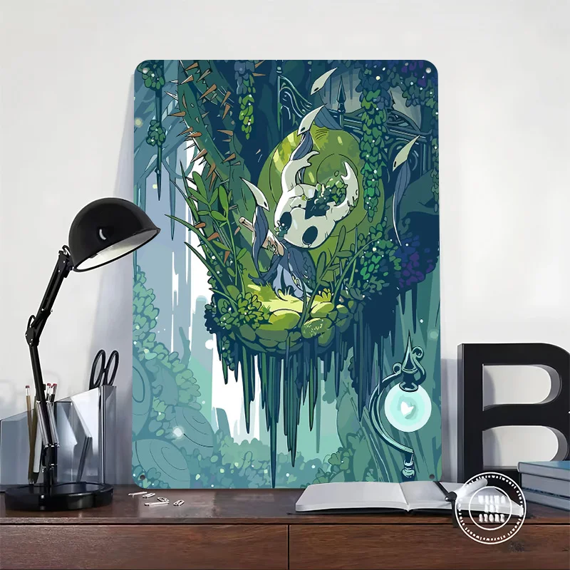 Hollow Knight in Green Sanctuary Metal Poster Perfect Gift for Fans Lovers Personalized Wall Art Metal Sign for Decor Luxury