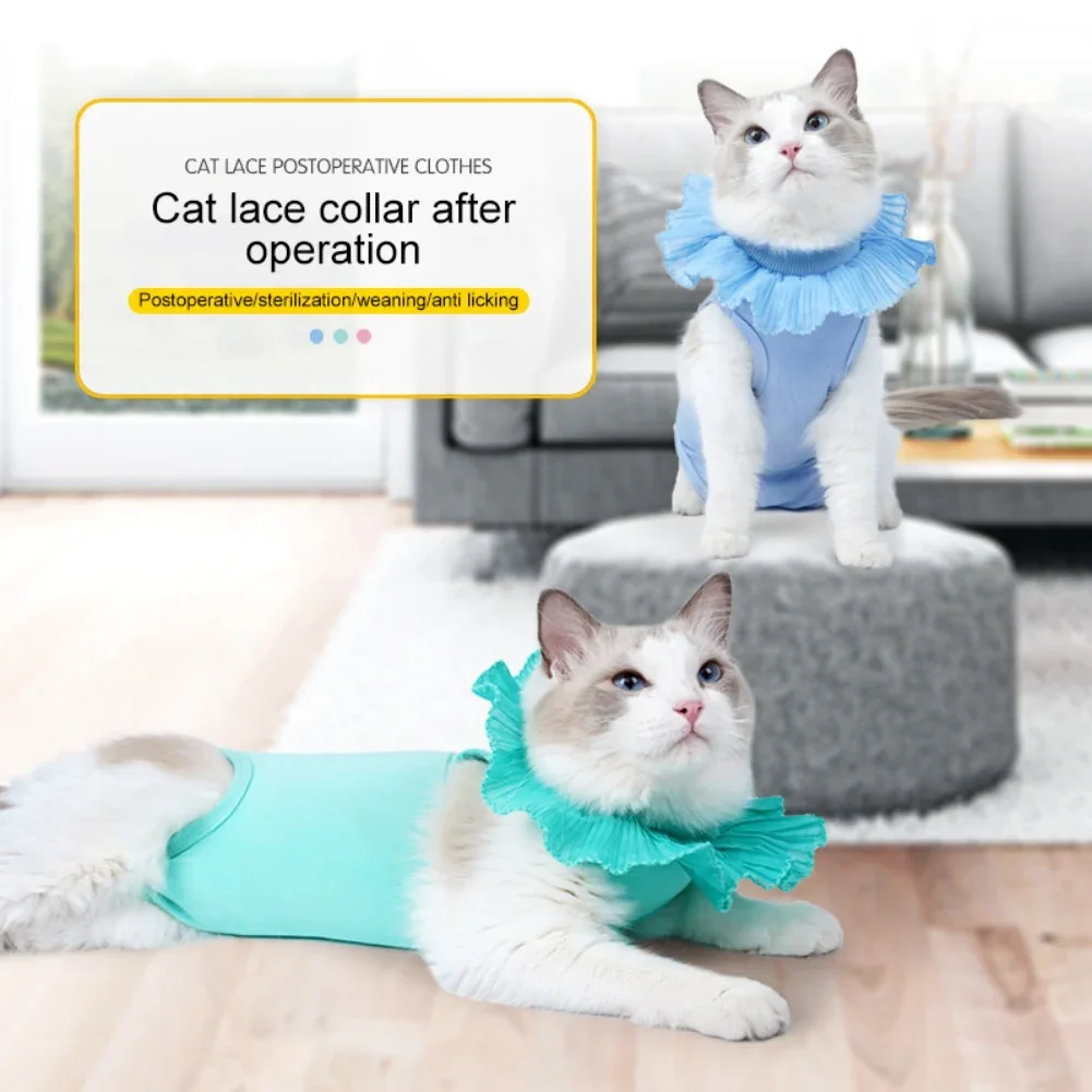 Cat Recovry Suit Female Male Anti-licking Vest Pet Care Clothes kitten Weaning Suit high elastic After Surgery Recovery clothing