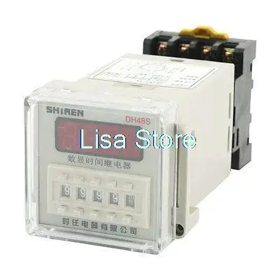 DC 48V 2NO 2NC 0.01s-9999h Adjustable Delay Timer Relay DH48S-11 w Base Socket