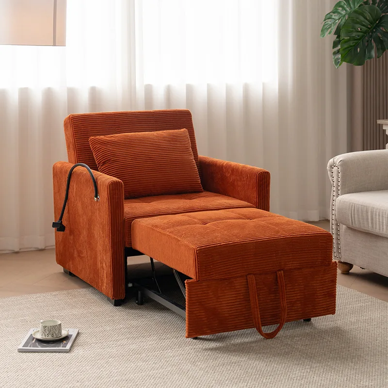 Cross-border folding sofa bed dual-purpose small apartment multi-functional single double retractable pedal sofa recliner