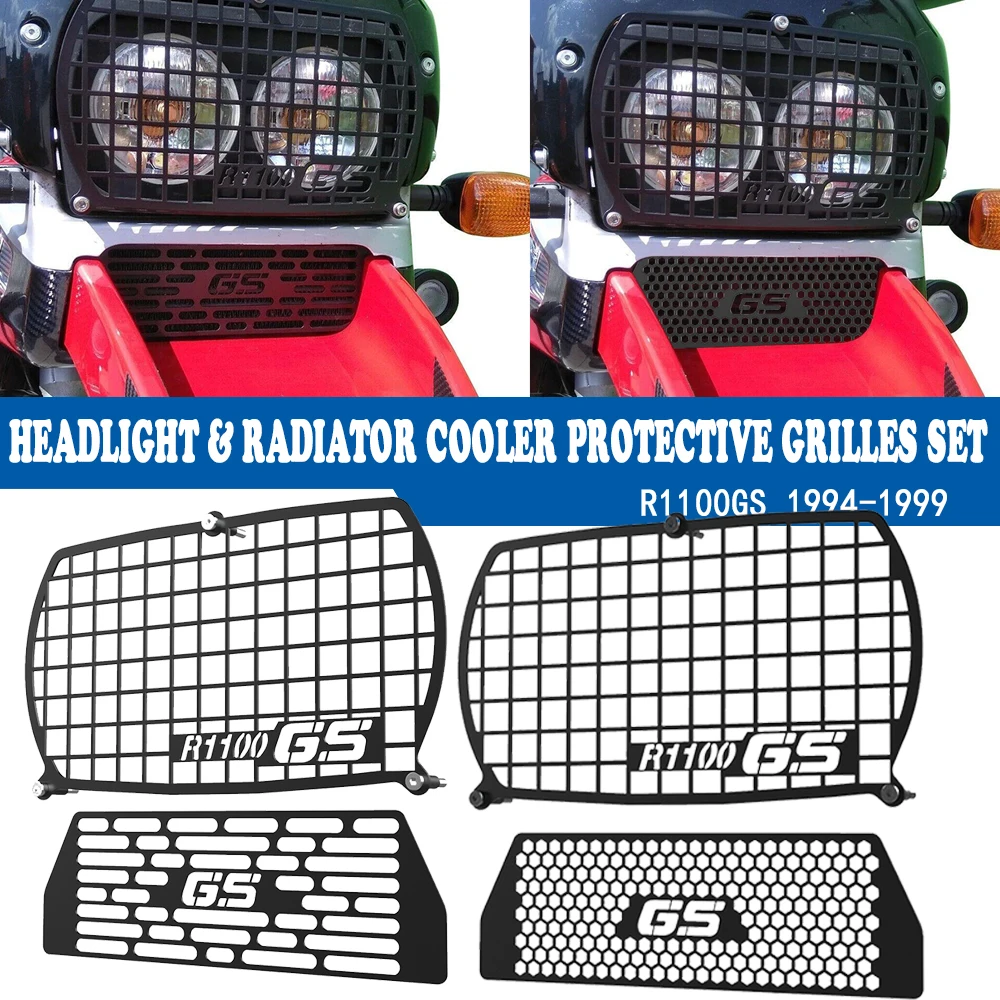 FOR BMW R 1100 GS 1994-1999 R1100GS Motorcycle Headlight Guard Grill Protector Cover & Radiator Cooler Protective Grilles Set