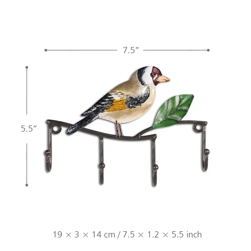 Resin Bird Hanger Wall Decorations Key Hanger,Kitchen Coat,Clothes,Towel Hooks,Hat,Handbag Holder