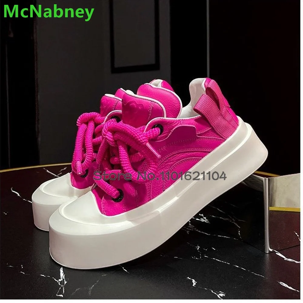 Mixed-Colorful Lace-up Flat Shoes For Female Women 2024 Candy Color Shallow Thick Sole Casual Elegant Outside All-match Footwear