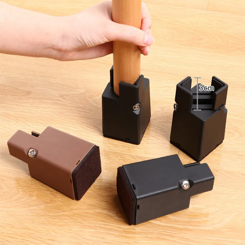 4Pcs Adjustable Chair Feet Riser 5/10cm Heavy Duty Desk Couch Bottom Elevator Metal Sofa Table Raiser Bed Furniture Risers