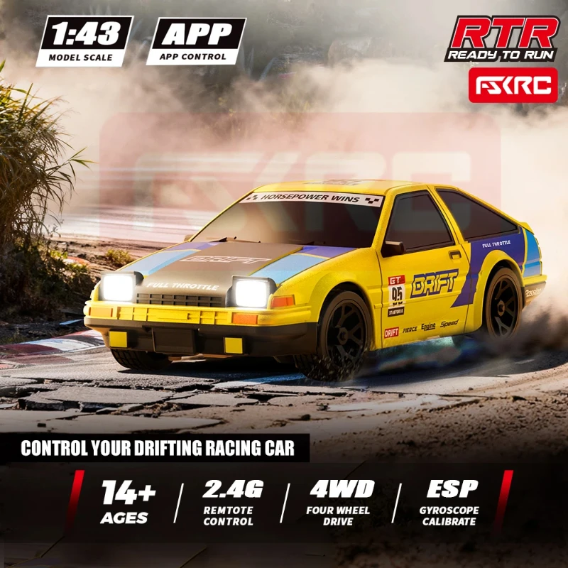 

In Stock Remote-Controlled Mini Drift Car 1/43 Full Proportion Four-Wheel Drive High-Speed Car With Esp Gyroscope Car Model Gift