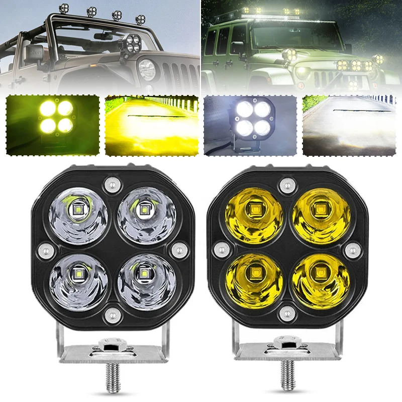 

3 Inch 40W LED Work Light Square Spotlight Flood Beam For Motorcycle 4x4 Off-Road Trucks Tractors Car Fog Lamp Driving Lights