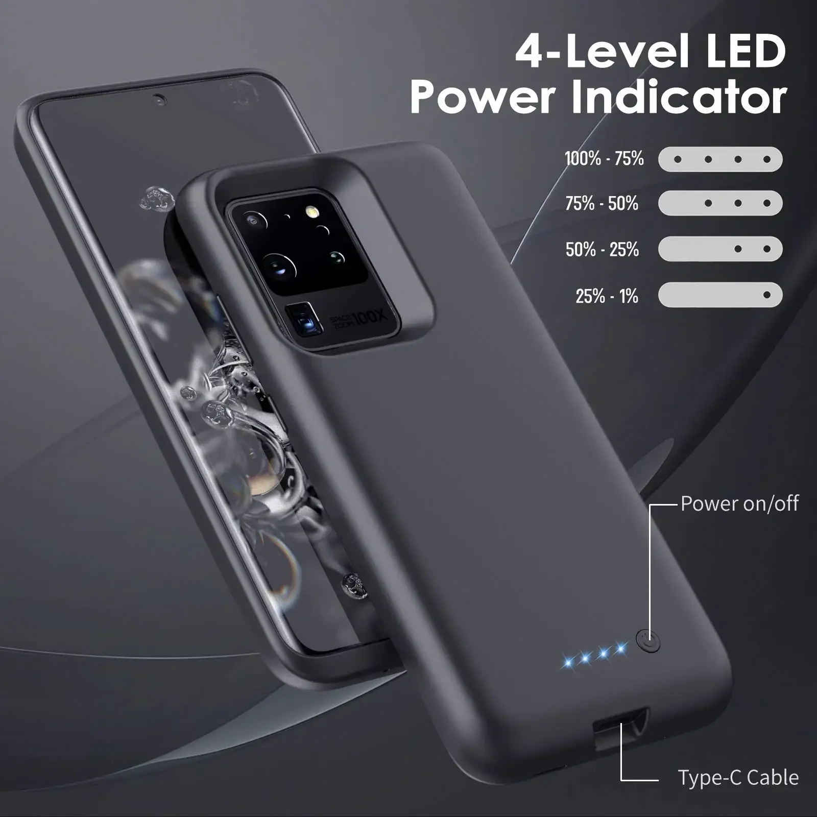 8500mAh Battery Charger Case for Samsung Galaxy S20 Ultra Portable Charging Cover Rechargeable Extended Battery Pack Power Bank